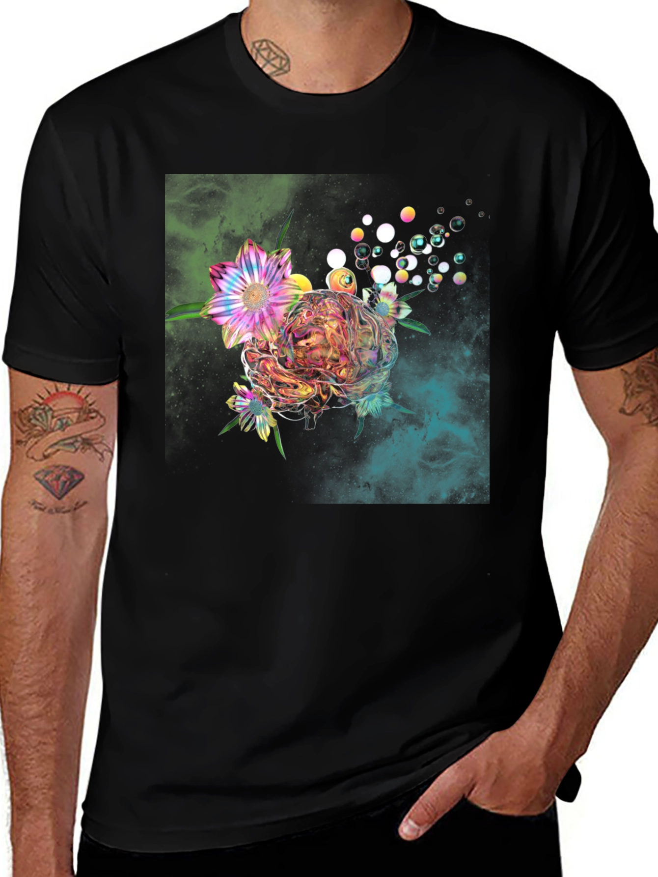 Floral Bubble Graphic T-Shirt
