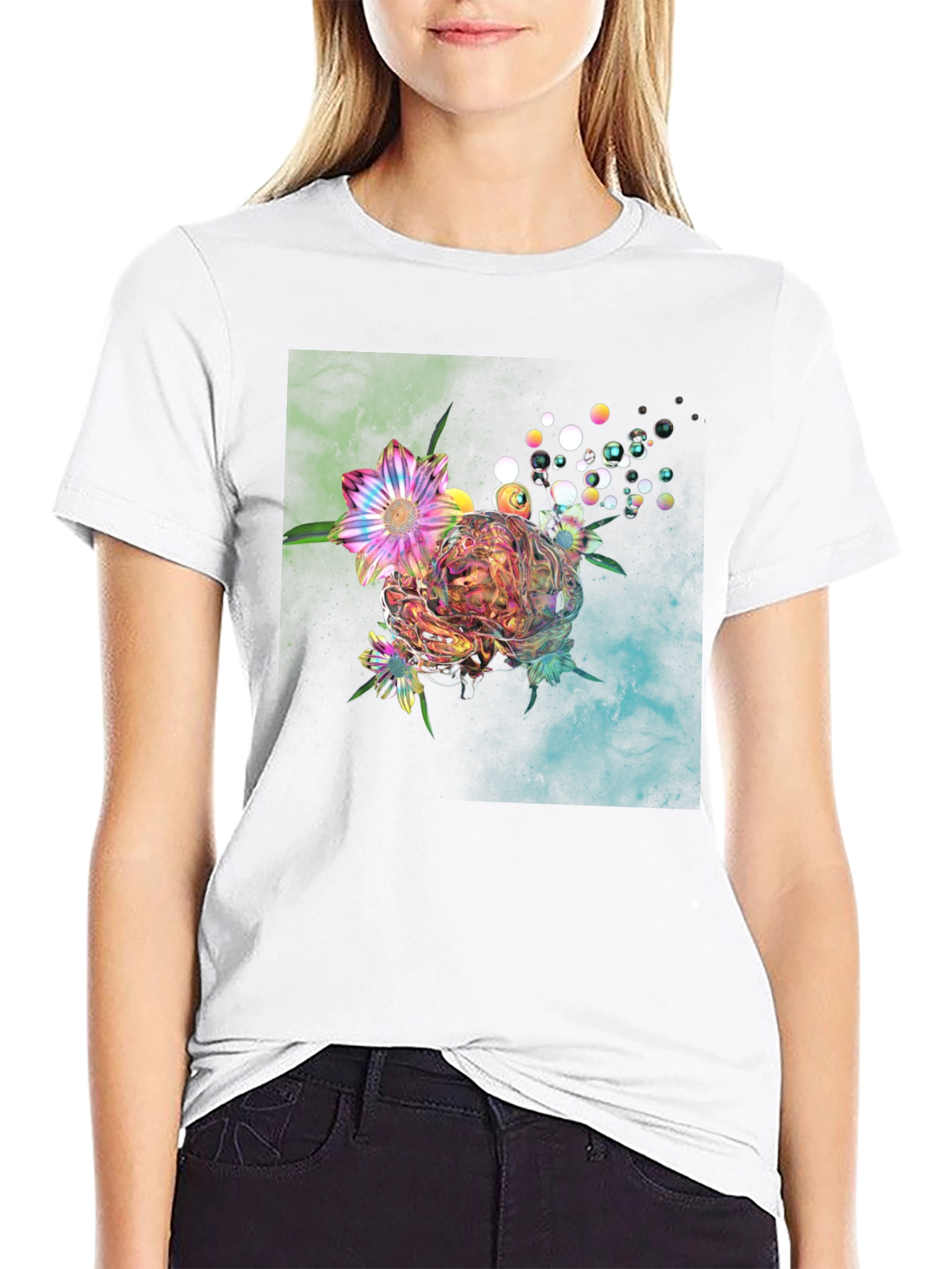 Floral Bubble Graphic T-Shirt