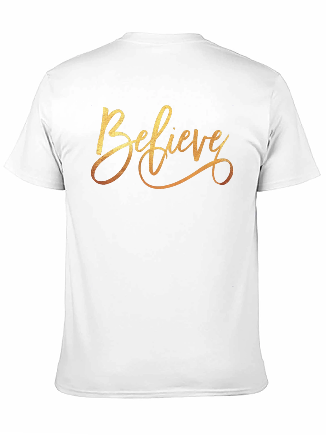 Believe Gold Script Black T-Shirt