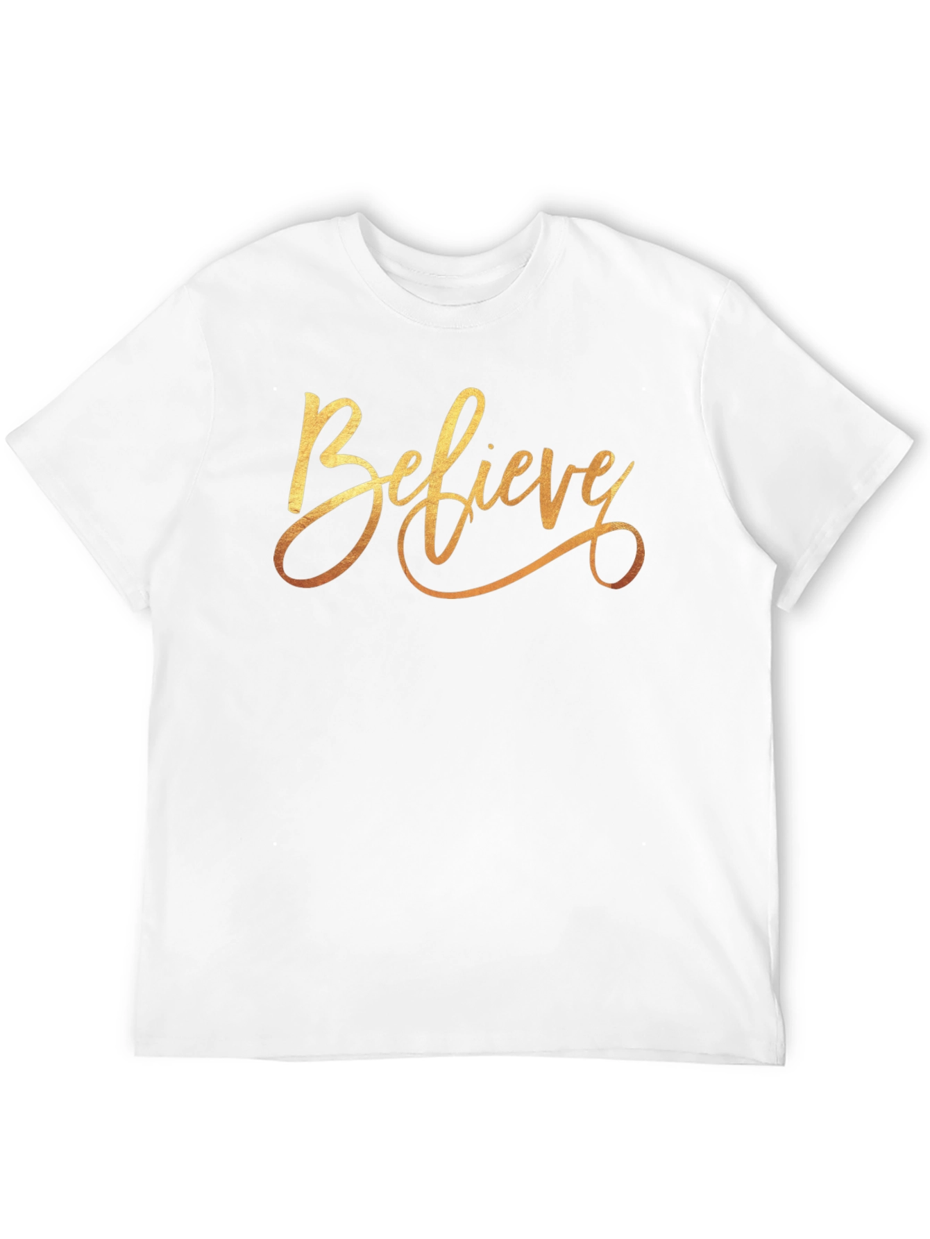 Believe Gold Script Black T-Shirt