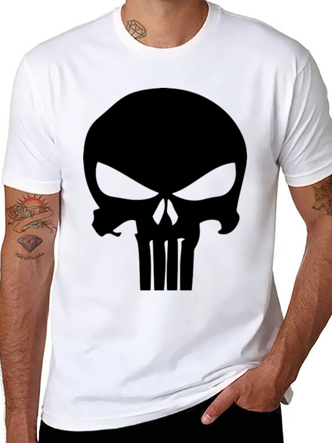 Punisher Skull Graphic T-Shirt - Mens Black Tee