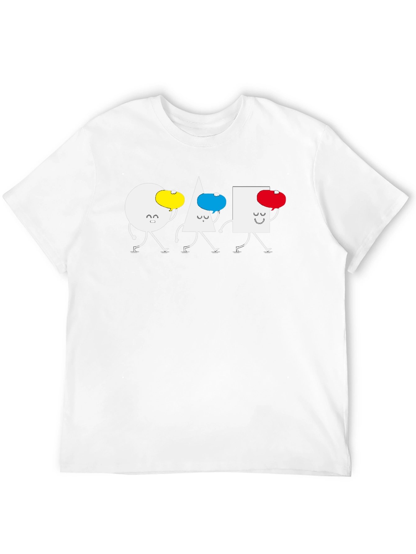 Geometric Shapes Walking T-Shirt - Black