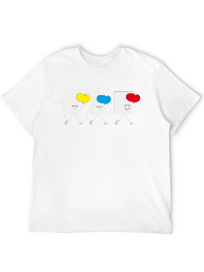 Geometric Shapes Walking T-Shirt - Black