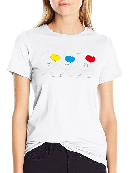 Geometric Shapes Walking T-Shirt - Black