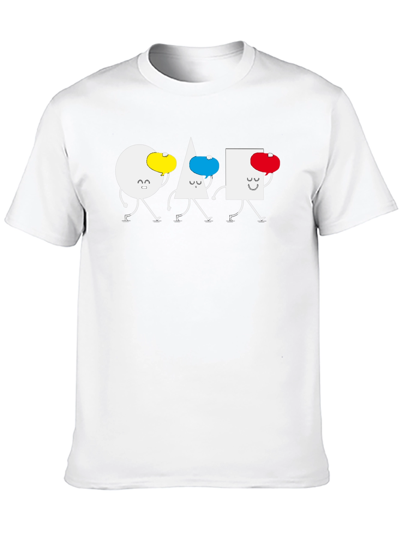 Geometric Shapes Walking T-Shirt - Black