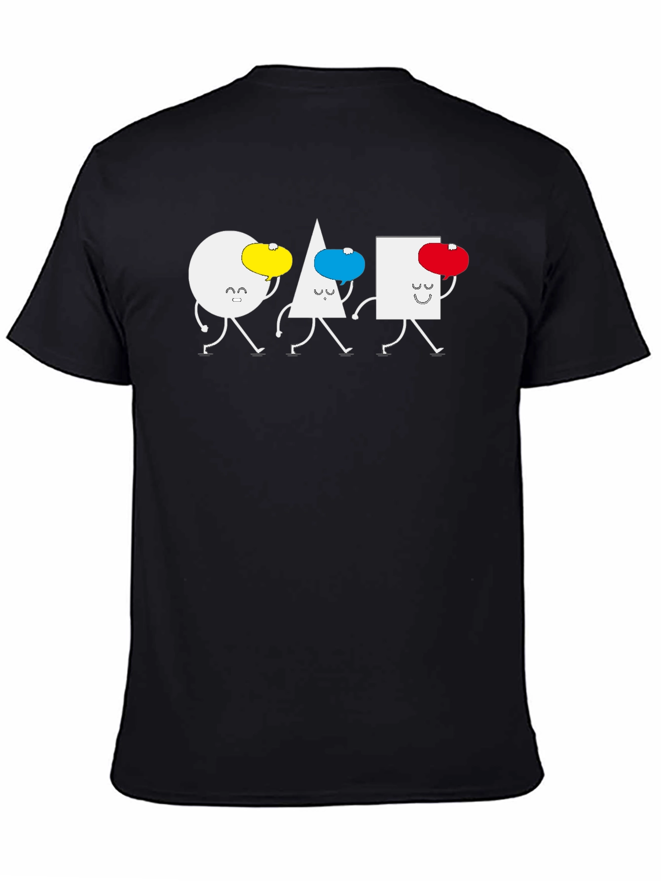 Geometric Shapes Walking T-Shirt - Black