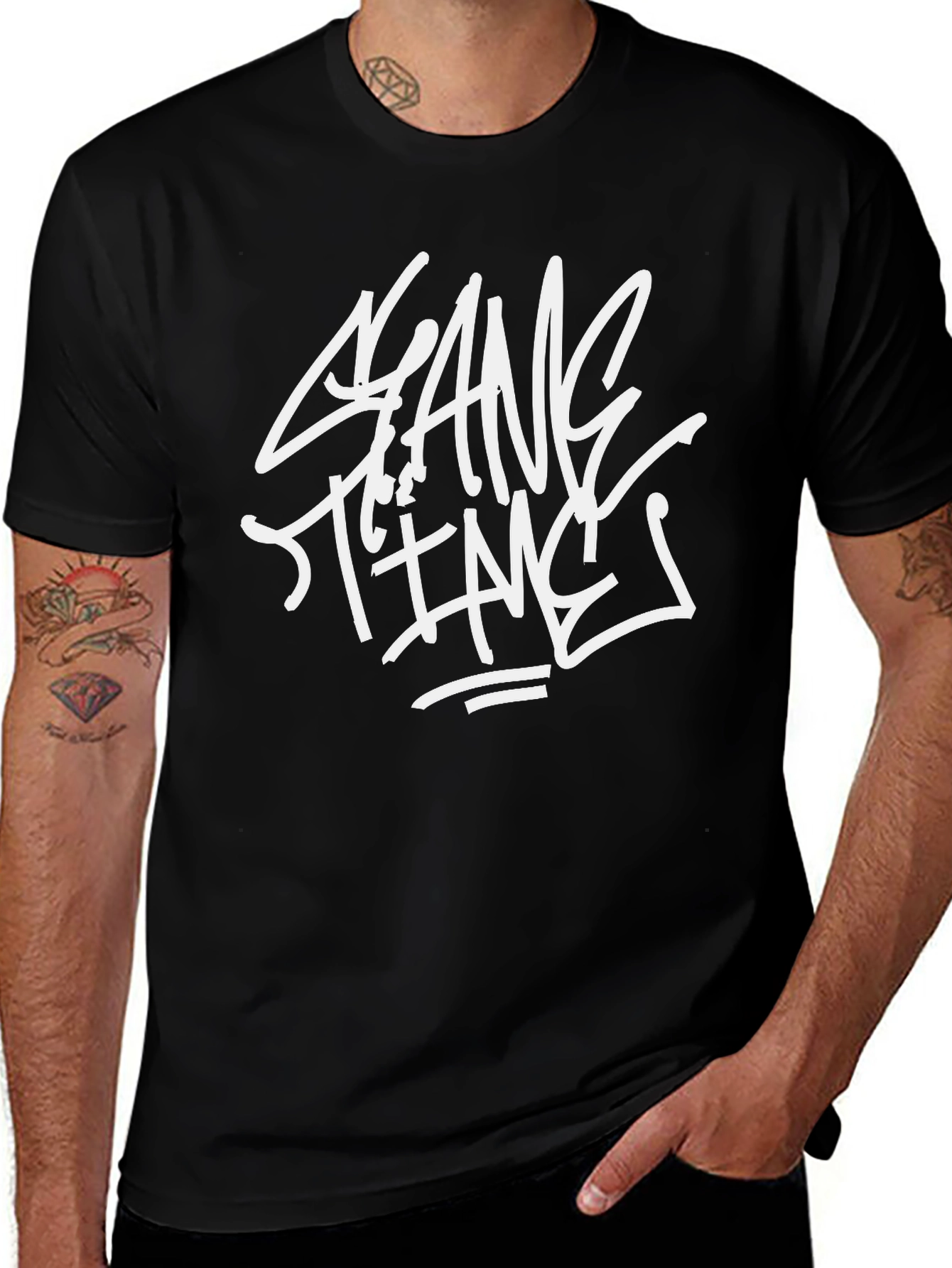Gang Time Graphic Print Black T-Shirt