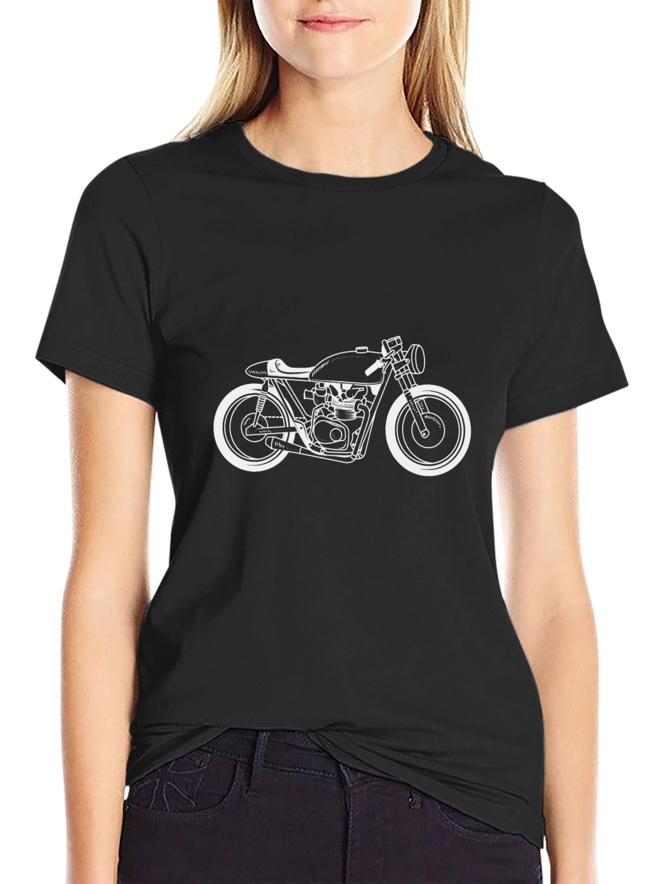 Cool Motorcycle Graphic Tee - Black
