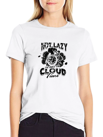Cloud Time T-Shirt - Relaxed Fit Black Tee