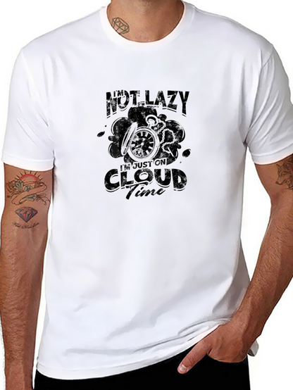 Cloud Time T-Shirt - Relaxed Fit Black Tee