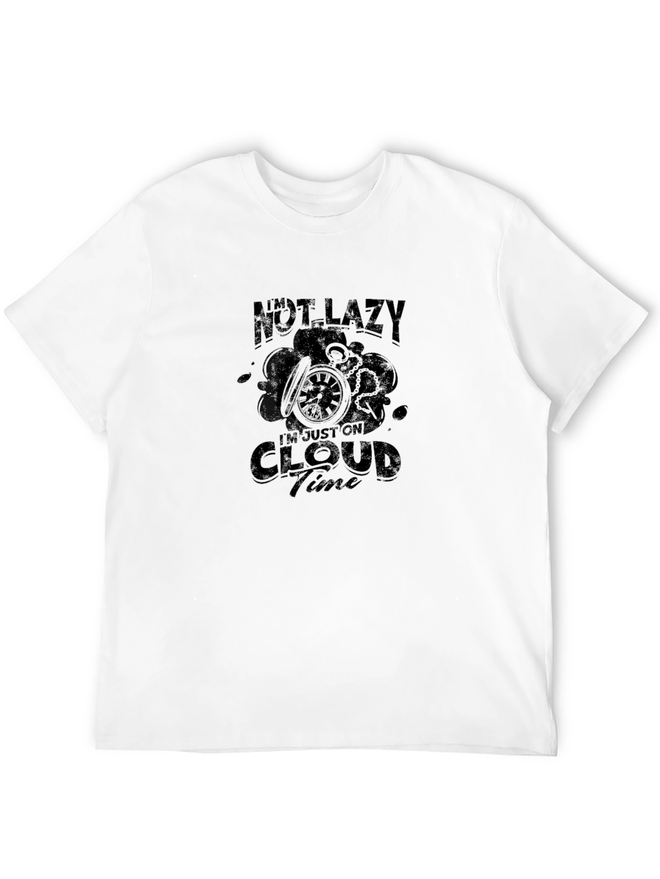 Cloud Time T-Shirt - Relaxed Fit Black Tee