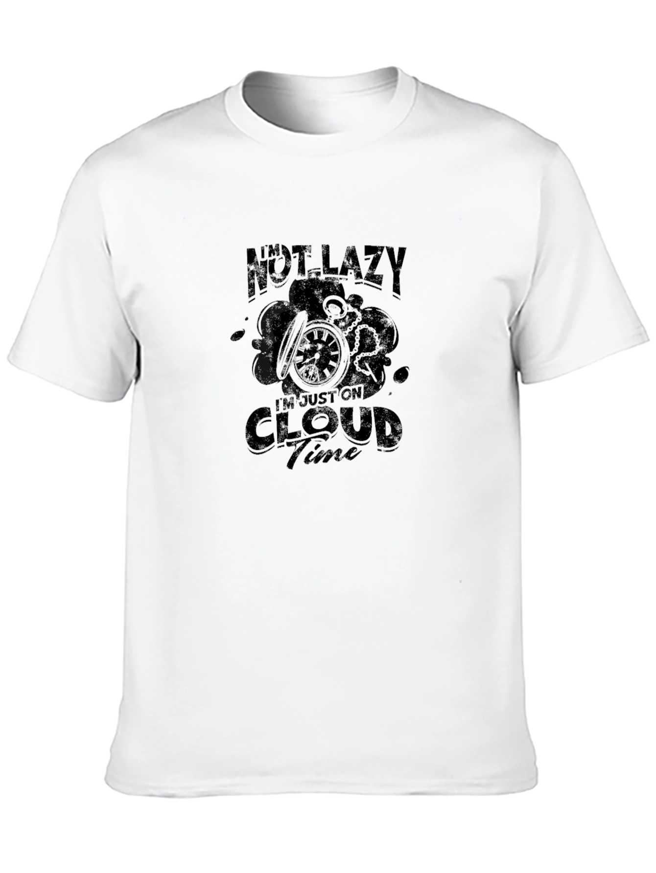 Cloud Time T-Shirt - Relaxed Fit Black Tee