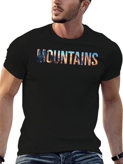 Mountains Graphic Print Mens T-Shirt