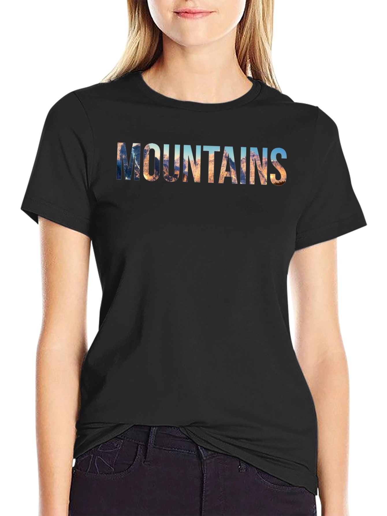 Mountains Graphic Print Mens T-Shirt