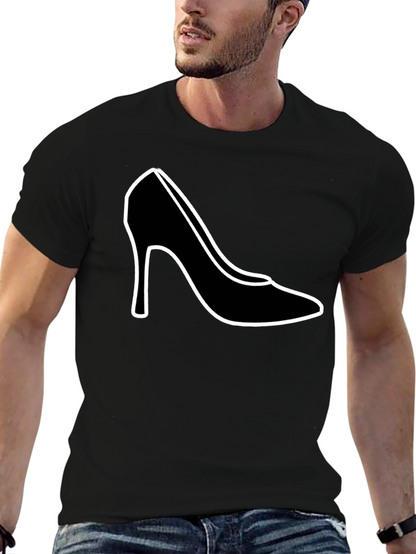 High Heel Shoe Graphic T-Shirt - Trendy Black Tee