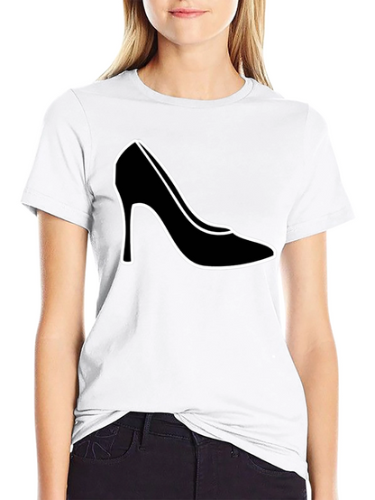 High Heel Shoe Graphic T-Shirt - Trendy Black Tee