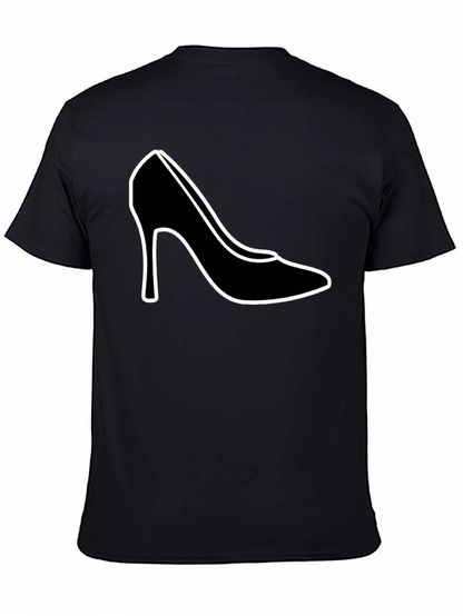 High Heel Shoe Graphic T-Shirt - Trendy Black Tee