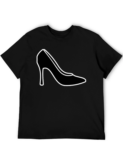 High Heel Shoe Graphic T-Shirt - Trendy Black Tee