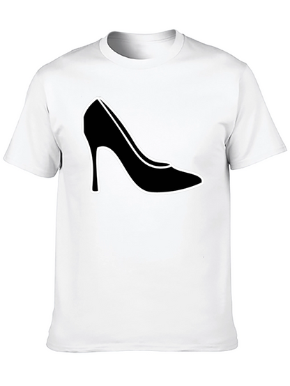 High Heel Shoe Graphic T-Shirt - Trendy Black Tee