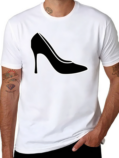 High Heel Shoe Graphic T-Shirt - Trendy Black Tee