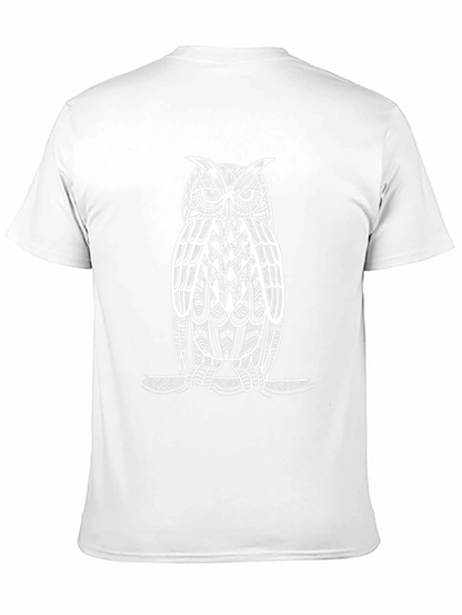 Black Owl Graphic Tee - Stylish Mens Cotton T-Shirt
