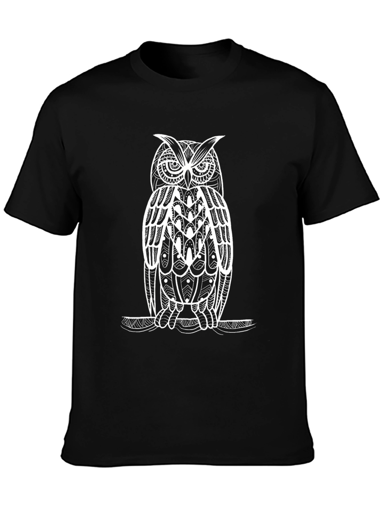 Black Owl Graphic Tee - Stylish Mens Cotton T-Shirt