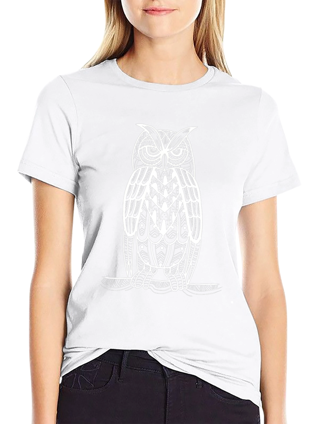 Black Owl Graphic Tee - Stylish Mens Cotton T-Shirt