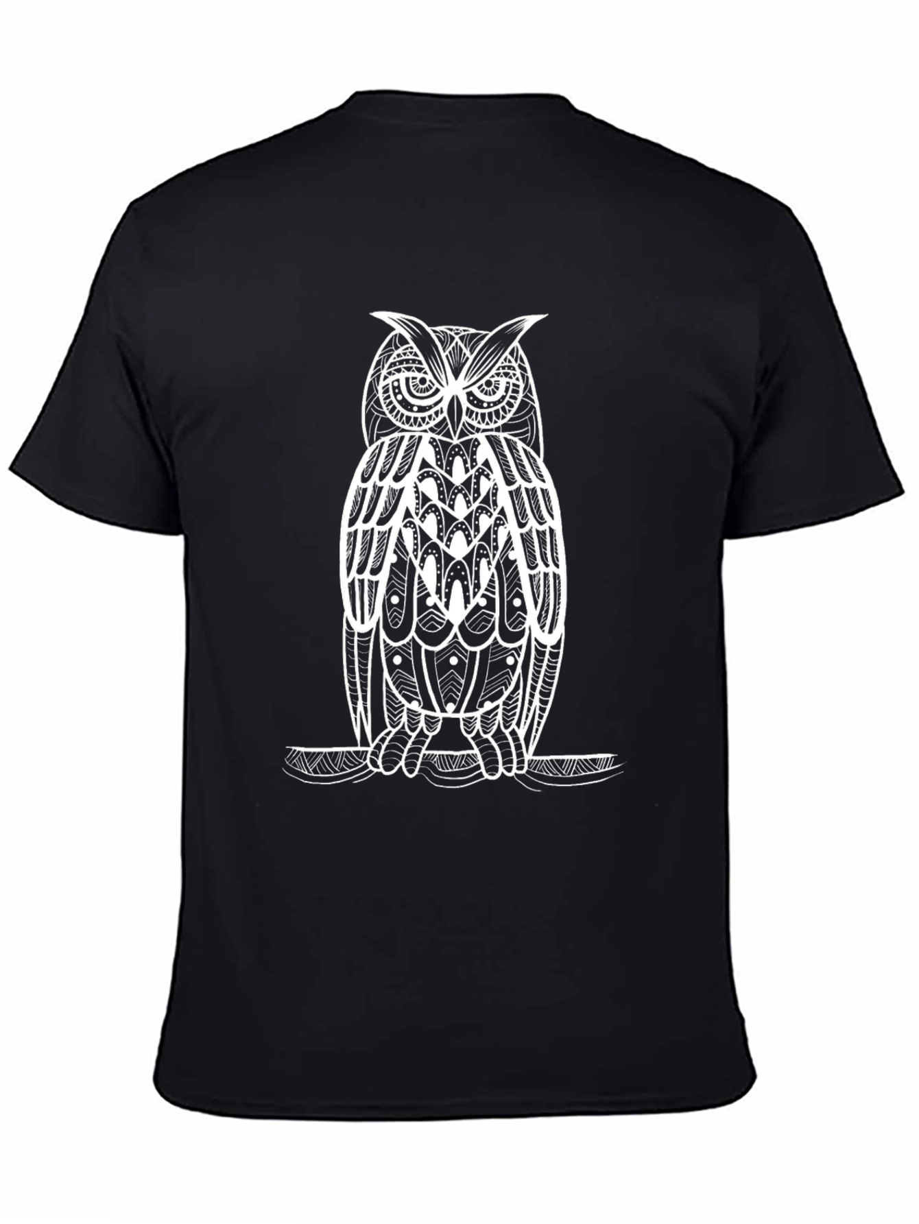 Black Owl Graphic Tee - Stylish Mens Cotton T-Shirt