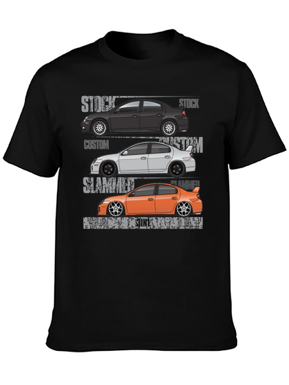 Car Enthusiast T-Shirt: Stock Custom Slammed