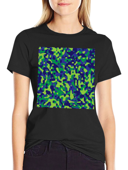 Abstract Camo Print Black T-Shirt
