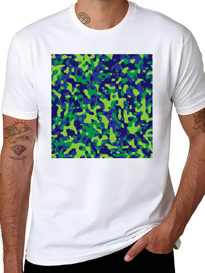 Abstract Camo Print Black T-Shirt