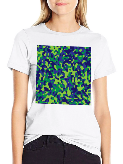 Abstract Camo Print Black T-Shirt