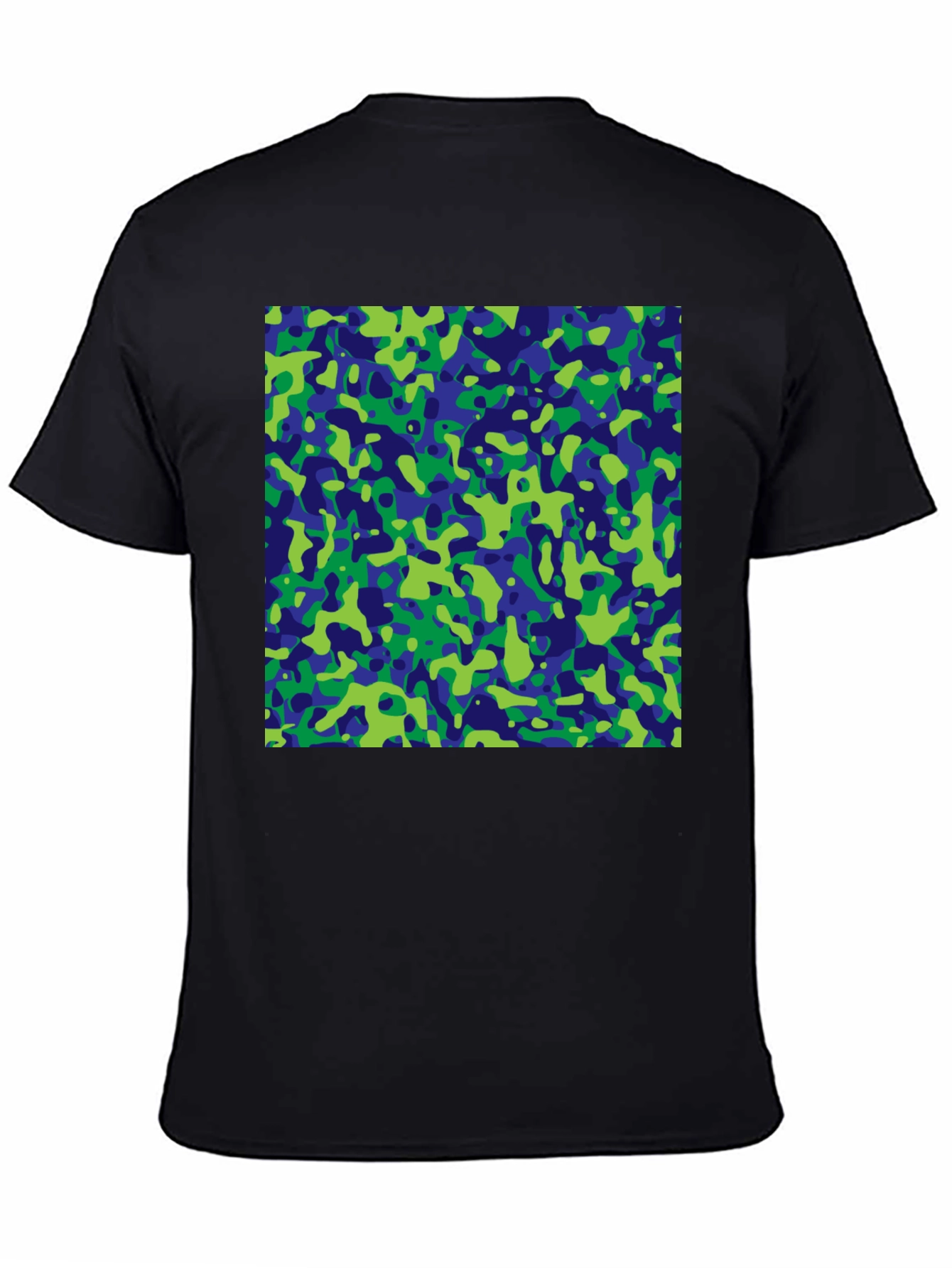 Abstract Camo Print Black T-Shirt