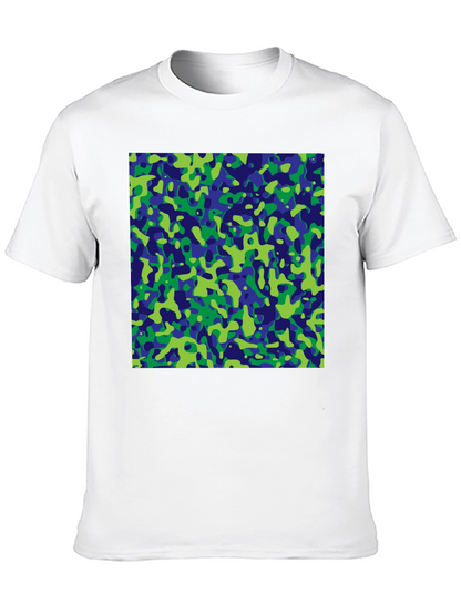 Abstract Camo Print Black T-Shirt