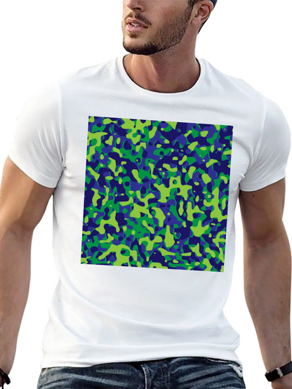 Abstract Camo Print Black T-Shirt