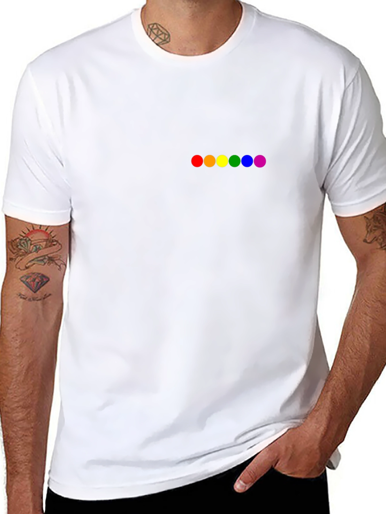 Rainbow Pride Dots Black T-Shirt