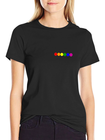 Rainbow Pride Dots Black T-Shirt