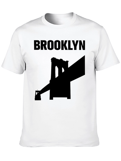 Brooklyn Bridge Graphic Tee - Black Cotton T-Shirt