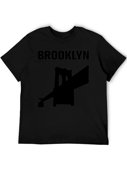 Brooklyn Bridge Graphic Tee - Black Cotton T-Shirt