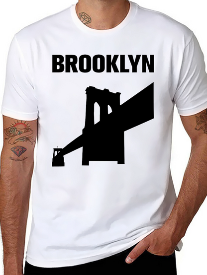 Brooklyn Bridge Graphic Tee - Black Cotton T-Shirt