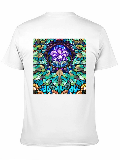 Stained Glass Lotus T-Shirt - Unique Art Tee