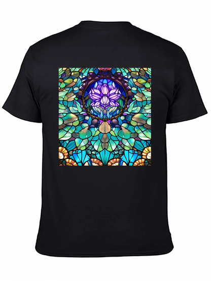 Stained Glass Lotus T-Shirt - Unique Art Tee