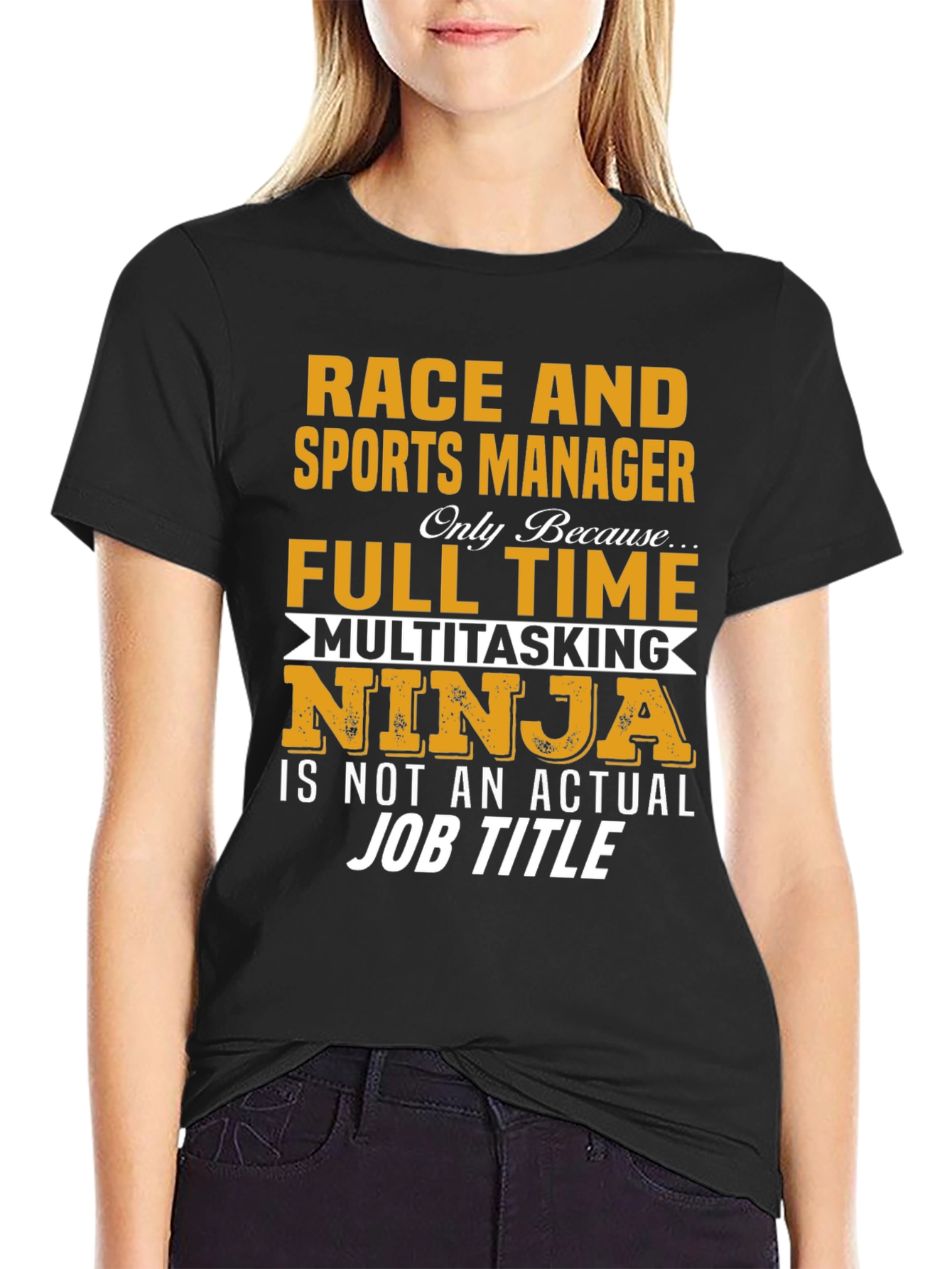 Race and Sports Manager Full-Time Ninja Graphic T-Shirt