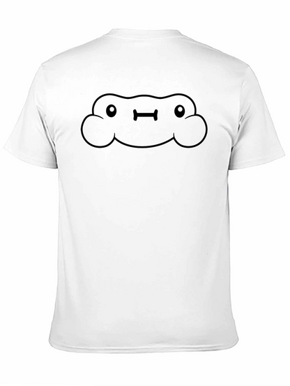 Funny Cloud Face Black T-Shirt - Unisex Cotton Tee