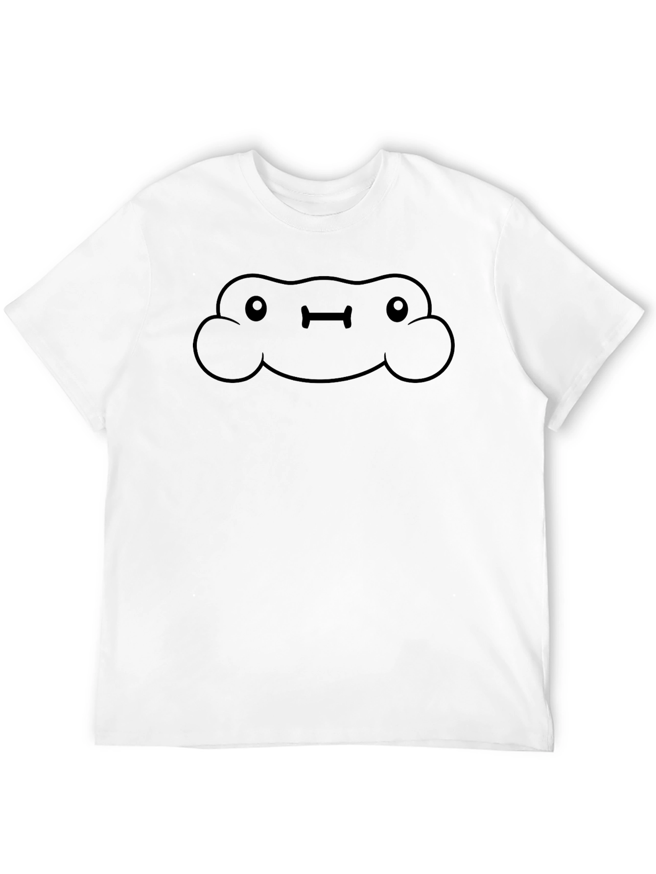 Funny Cloud Face Black T-Shirt - Unisex Cotton Tee