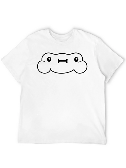 Funny Cloud Face Black T-Shirt - Unisex Cotton Tee