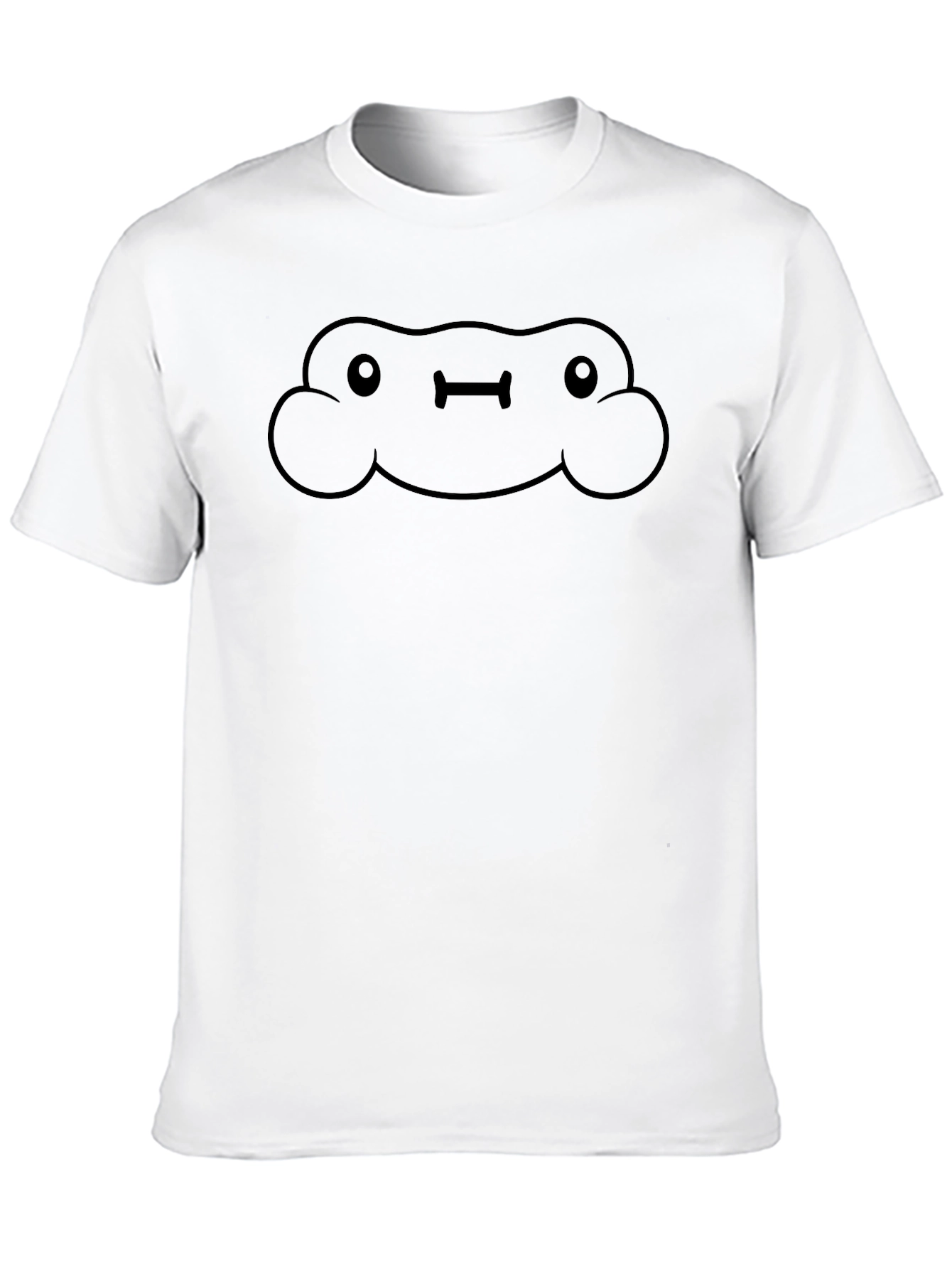 Funny Cloud Face Black T-Shirt - Unisex Cotton Tee