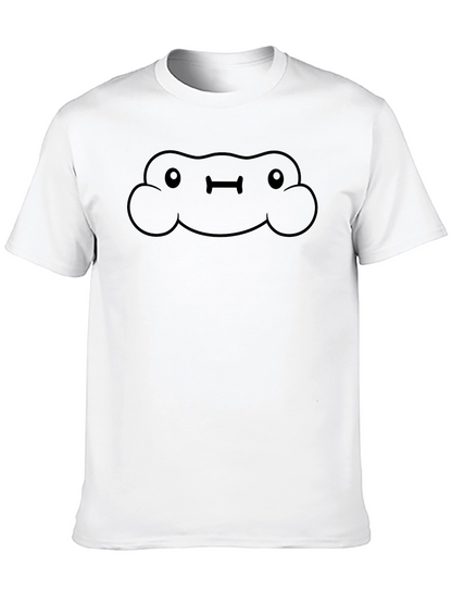Funny Cloud Face Black T-Shirt - Unisex Cotton Tee