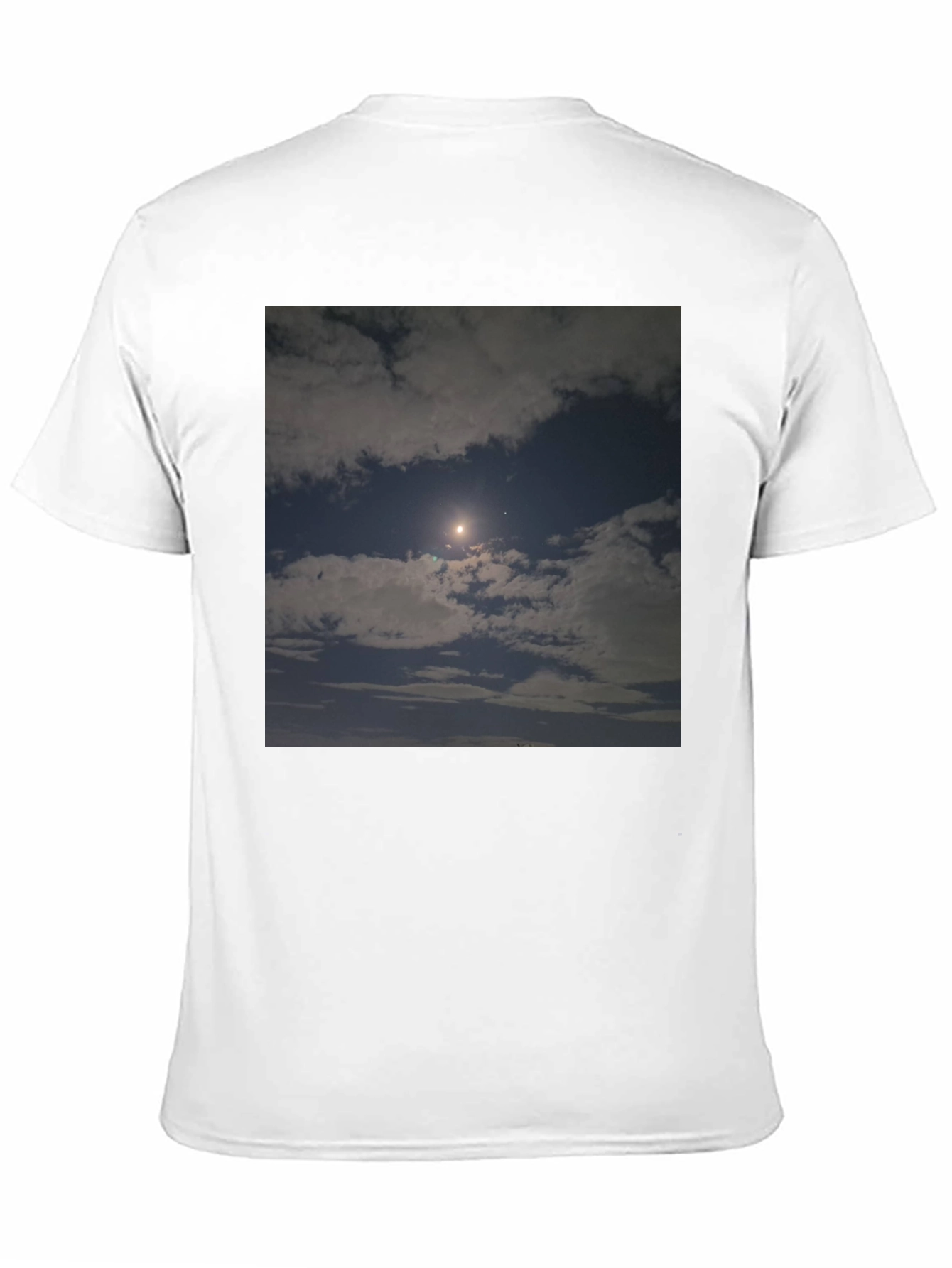 Night Sky Moon Cloud Graphic Black Tee