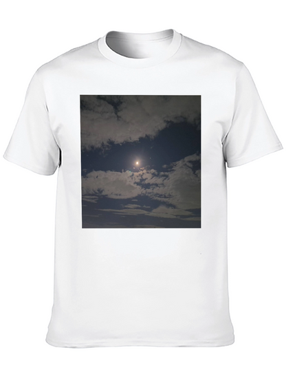Night Sky Moon Cloud Graphic Black Tee